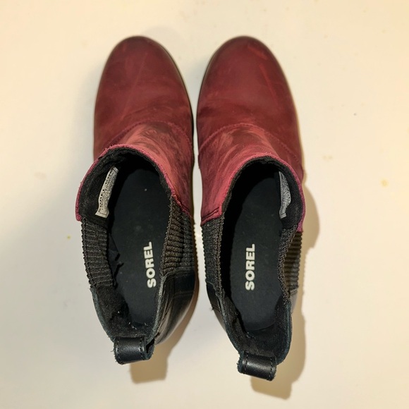 Sorel Joan of Arctic Wedge II Leather Wine Boots Size 8.5 - Picture 10 of 15